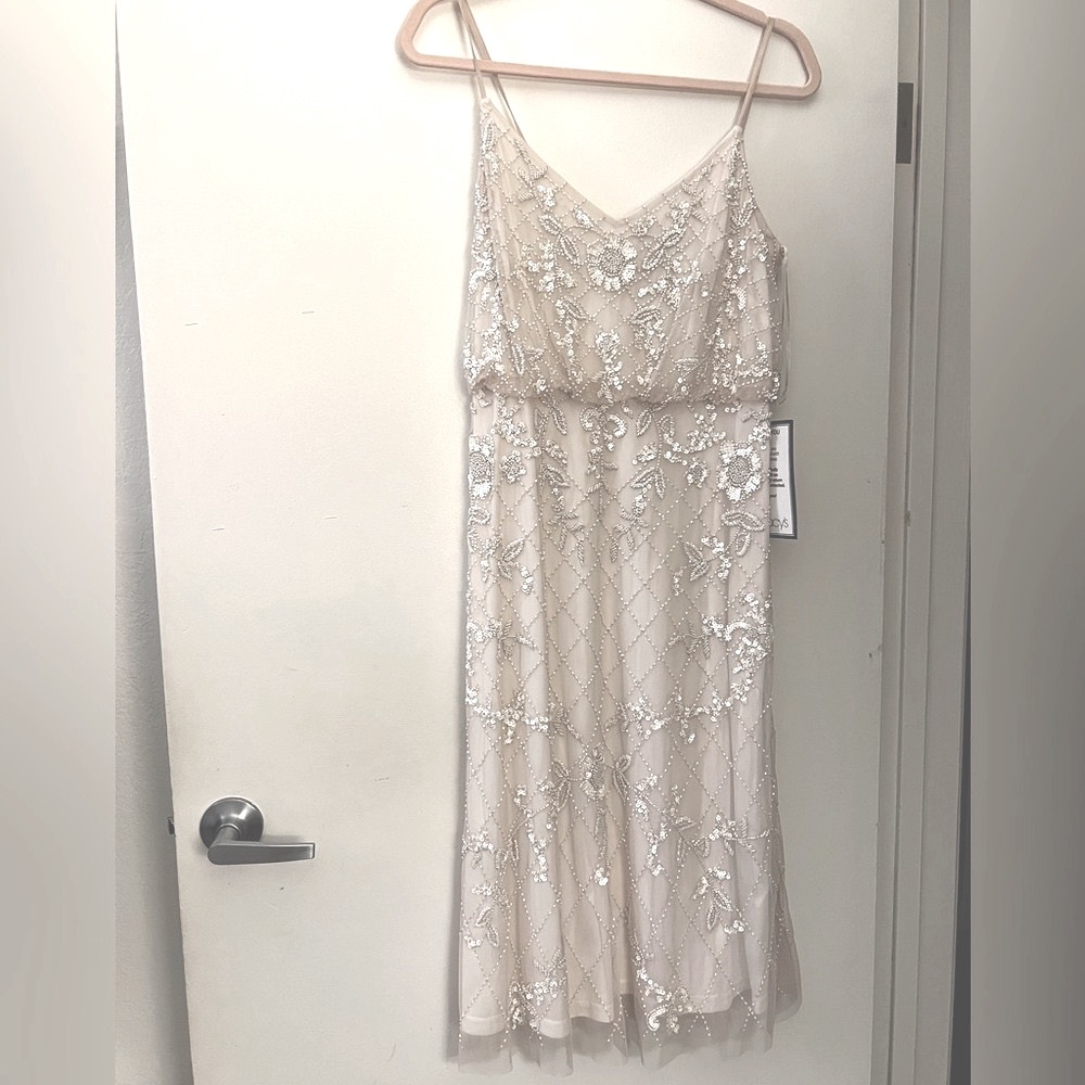 NWT Adrianna papell beaded midi dress
